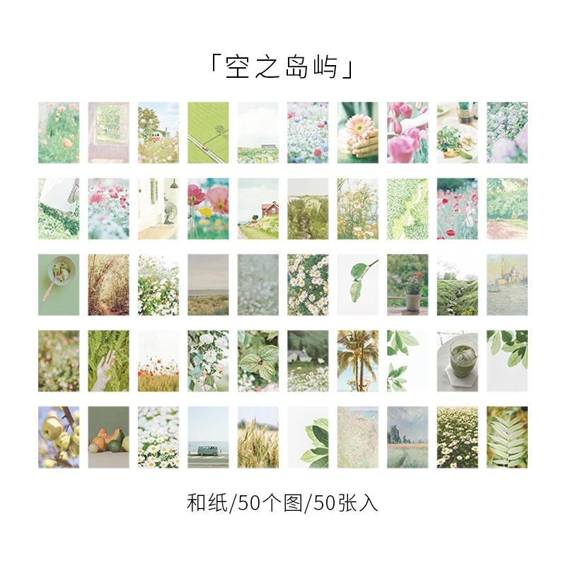 50pcs Life Scenery Sticky Book Style Deco Stationery Scrapbooking Decorative background Stickers Sticky Art Aesthetics Stickers Qme 7
