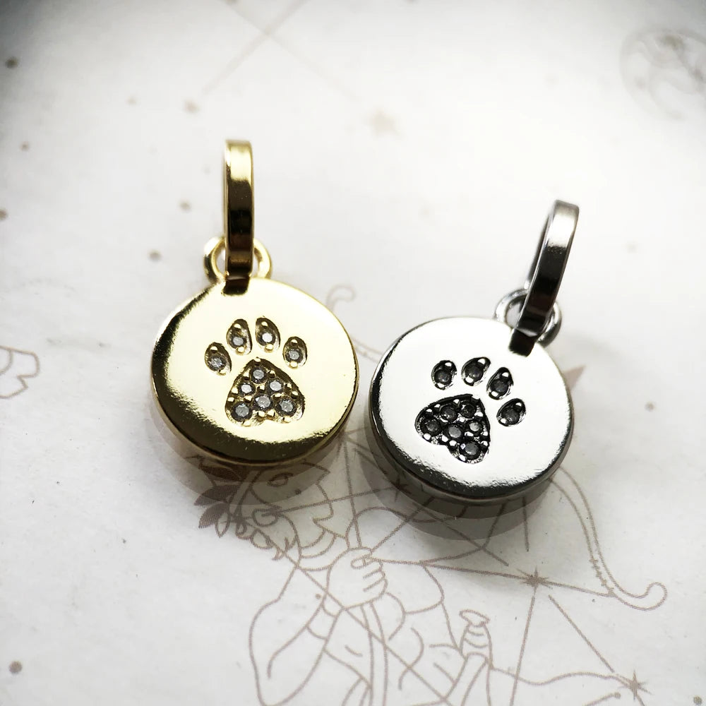Pendants Disc Cute Little Cat Paw Autumn Jewelry 925 Sterling Silver Gift For Women Pet Qme