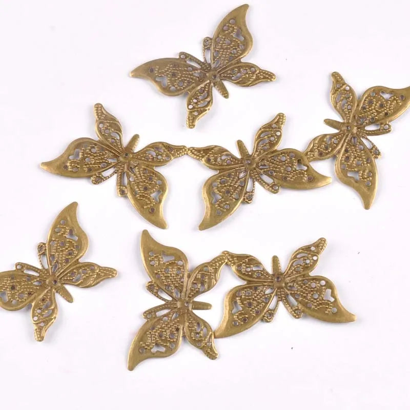 Metal Crafts Mixed Butterfly Connectors Filigree Flower Wraps For DIY Scrapbook Home Decor Embellishments 10Pcs 43x26mm yk0772 Qme