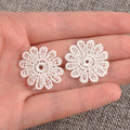 100Pcs Flower White Lace Embroidery Ribbon AppliqueTrim For Sewing Decoration Wedding DIY Accessories Handmade Supplies c1141 Qme WHITE China Mainland L
