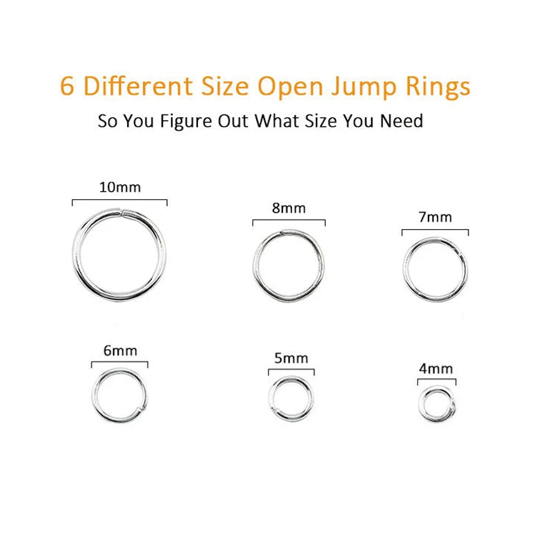 1050Pcs 0.7mm plated color Open Jump Rings Mixed 4mm 5mm 6mm 7mm 8mm 10mm iron Split Rings For DIY Jewelry Making 6 colors Qme
