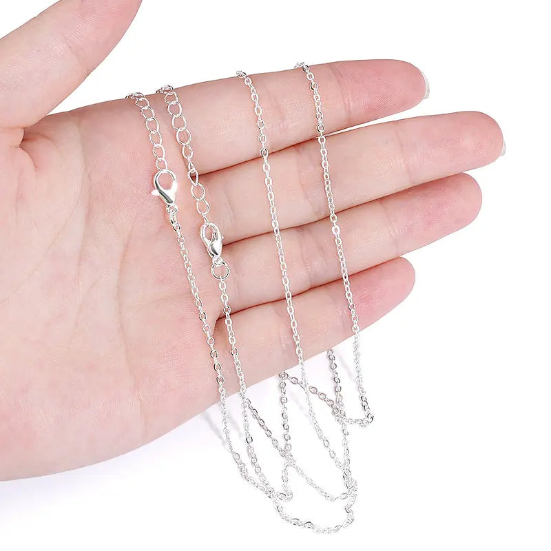 45cm/18inch Women Necklace Fashion Jewelry Accessories Copper Aberdeen Box Chain White K Cross Chain For DIY Jewelry Necklace Qme