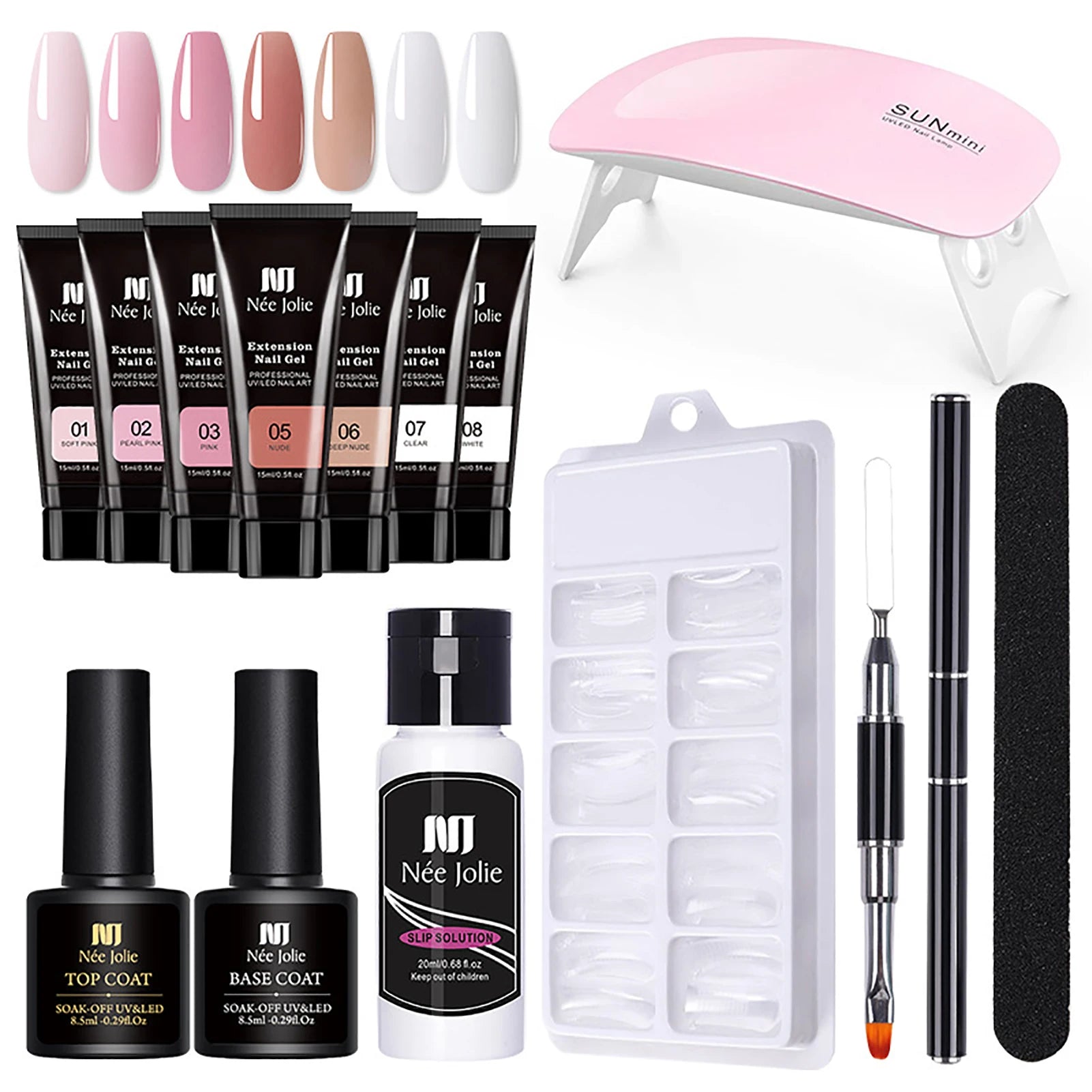 UV Nail Gel Extension Manicure File Brush Cleaner Base Glue Sealing Qme 15pcs set China Mainland