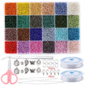 20000pcs Jewelry Making Kit Seed Beads Set 2mm Glass Beads Set Bracelets Necklace Ring Making Seedbeads Kit For DIY Art Craft Qme 7