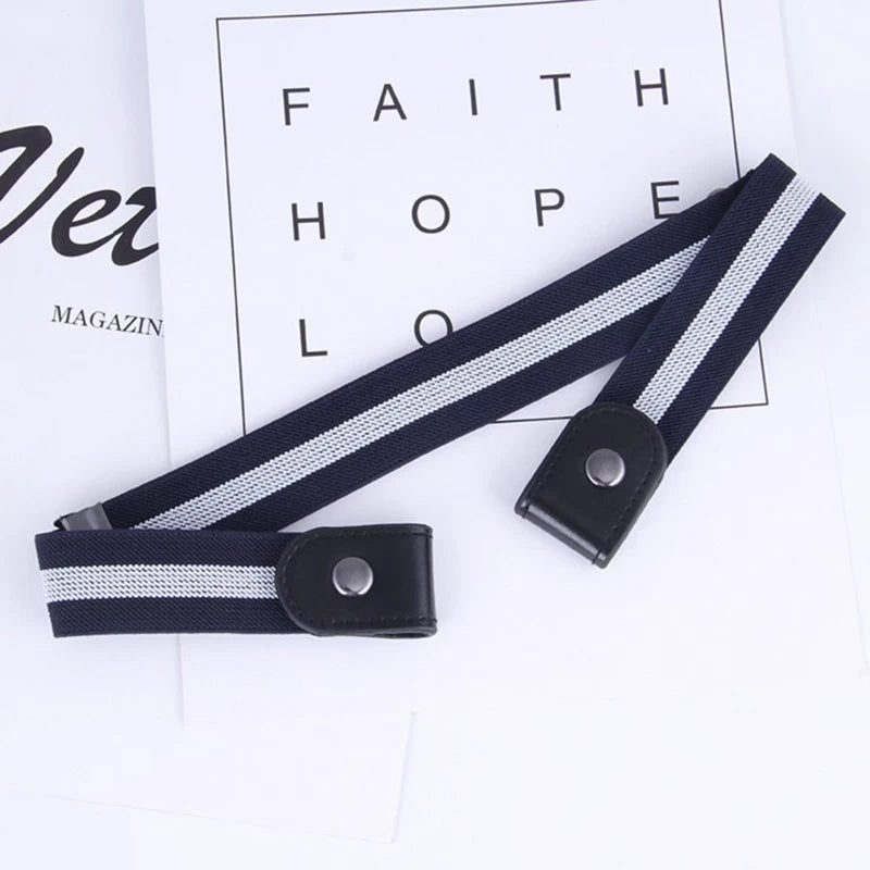 No Buckle Stretch Elastic Waist Belt Women Men Buckle-free Jean Pants Qme