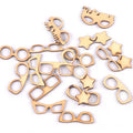 Random Mix Wood Crafts Glasses Pattern Handmade Ornaments Wooden Slices DIY Scrapbook Accessories Home Decor 17Pcs 20-35mm m2602 Qme Default Title
