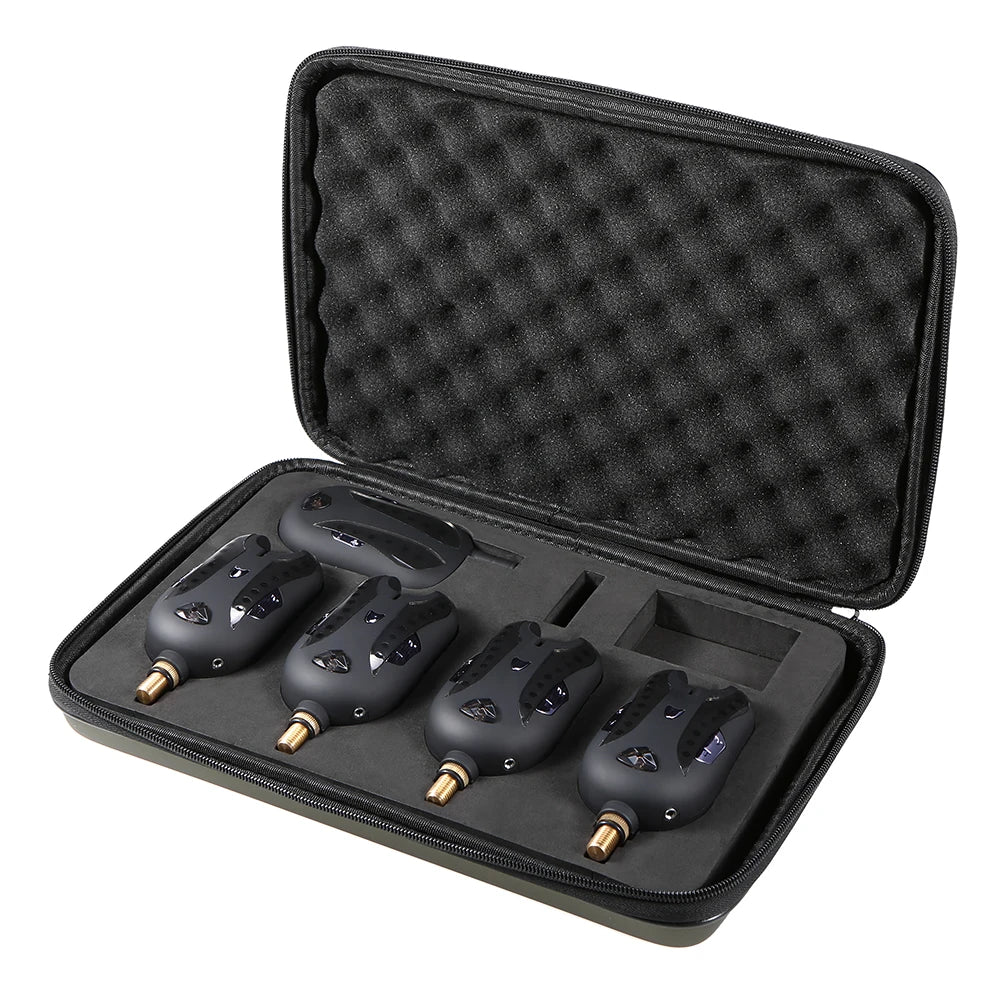 Lixada Wireless Fishing Alarm Fishing Bite Alarms Set Digital Fishing Receiver Sound Alert Kit Led Indicator with Case Pesca Qme