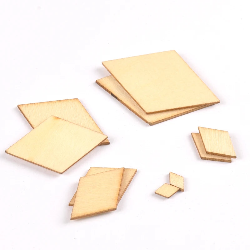 10-80mm Mix Parallelogram Wooden Scrapbooking Carft For Handmade Home Embellishments DIY Wood Circle Decoration 10-50mm M2199 Qme