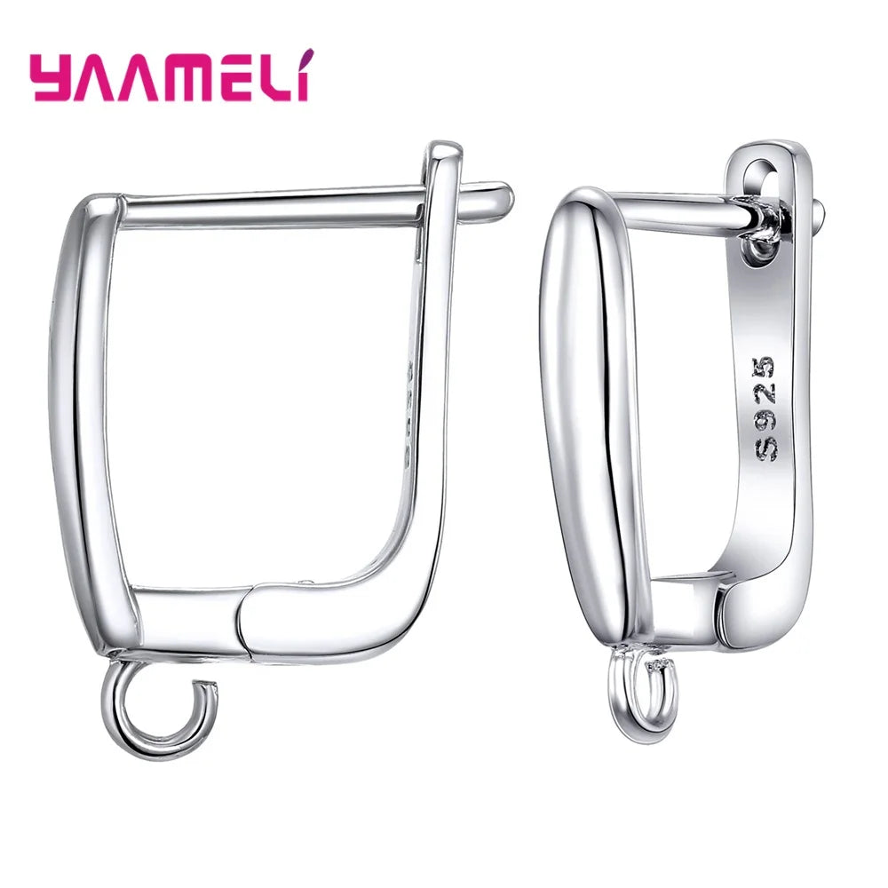 Real 100% S925 Sterling Silver Color Findings Earrings Leverback Earwire Fittings Components Accessories Handmade Supplies Qme Design 9