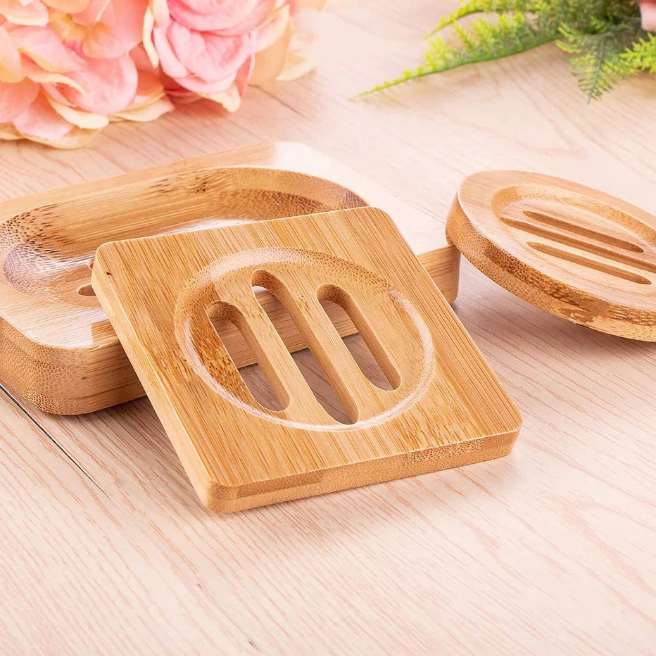 Soap Box Natural Bamboo Dishes Bath Soap Holder Bamboo Case Tray Wooden Prevent Mildew Drain Box Bathroom Washroom Tools Qme