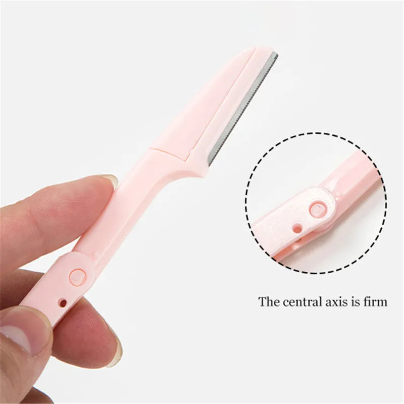 1/3pcs Foldable Portable Eyebrow Trimmer Makeup Facial Eyebrow Lip Folding Razor Hair Remover Sharp Stainless Steel Makeup Tools Qme