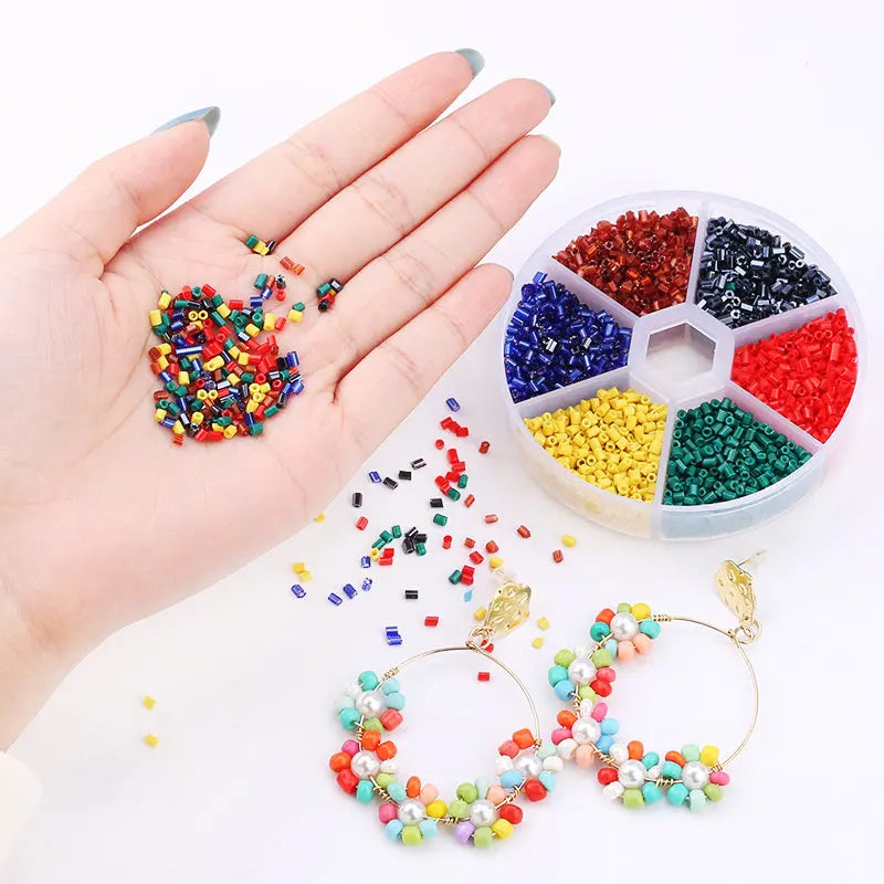 2mm Hexagon Shape Glass Tube beads Set Seed Beads Kits Charm Czech beads Bracelet Necklace DIY Jewelry Making Accessories Qme
