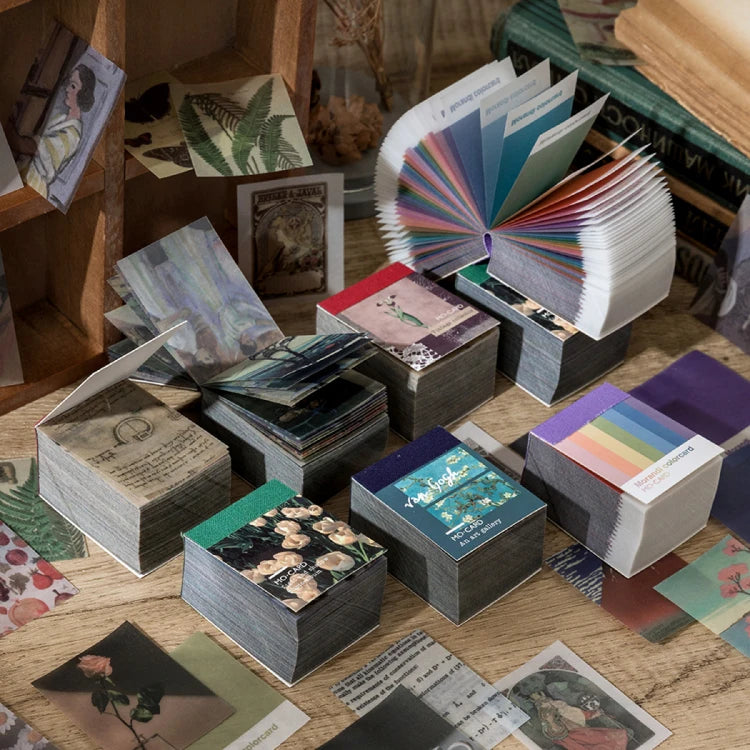 366 pcs of Van Gogh color multi-style kraft paper card Decorative diary Album DIY scrapbook butter material paper retro LOMO Qme