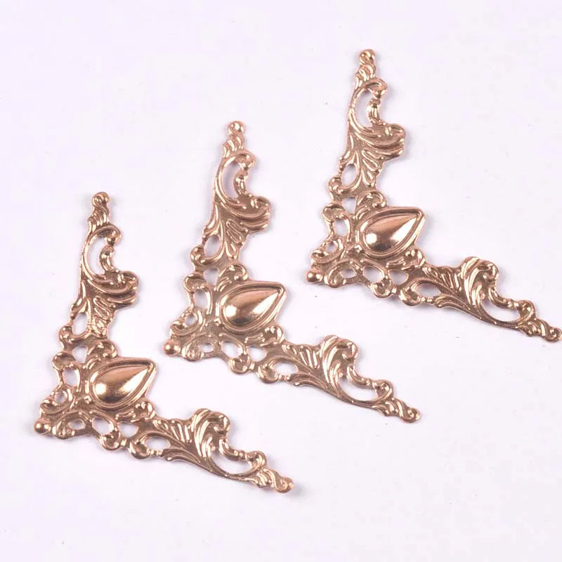 20pcs Silver/Golden/Bronze Metal Books Corners Protectors For Scrapbooking Accessories Photo Albums DIY Crafts Decor 40x40mm Qme Rose gold