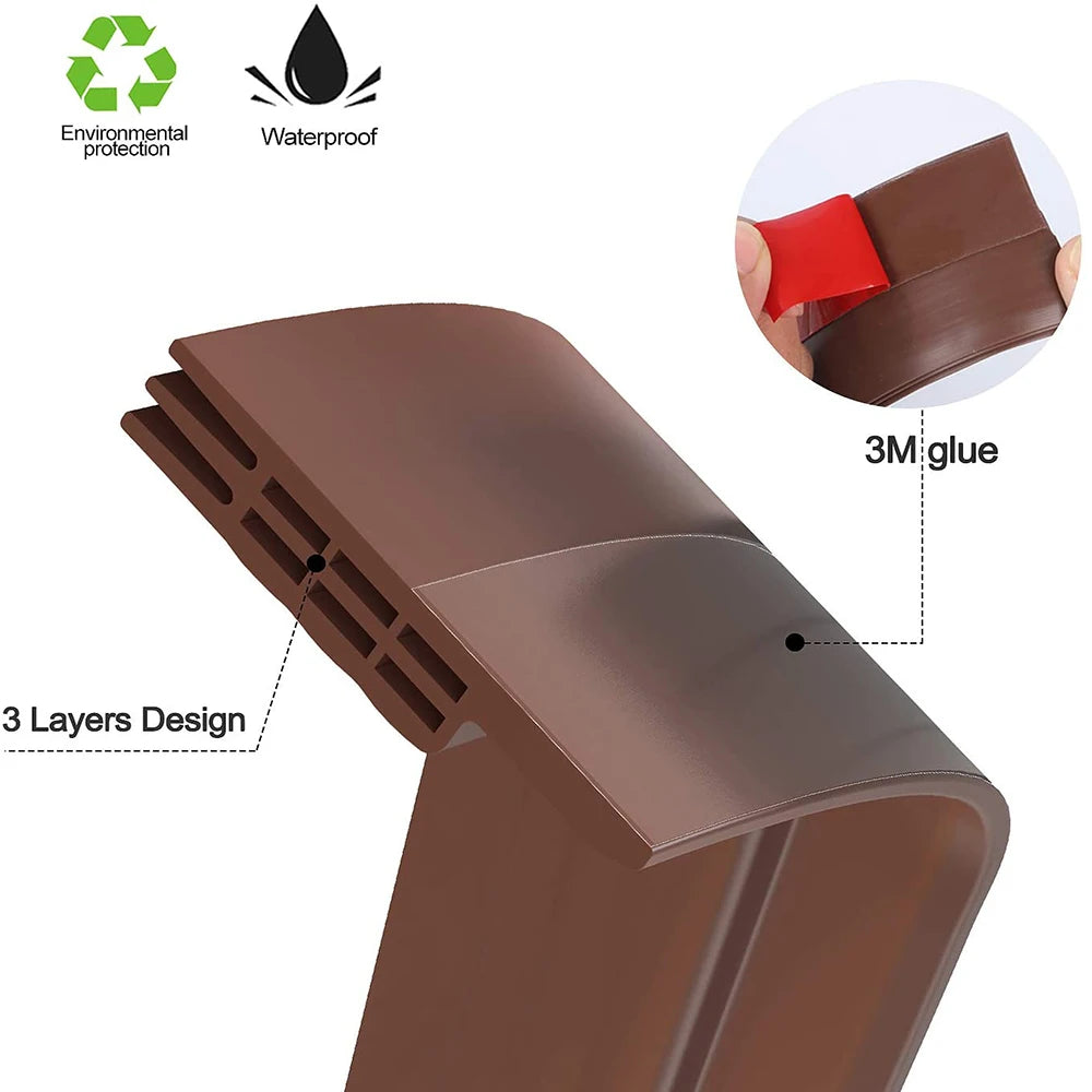 2 Pack Door Bottom Weather Stripping Draft Blocker Self Adhesive Silicone Flexible Seal Tape Dust and Noise Insulation Strip Qme