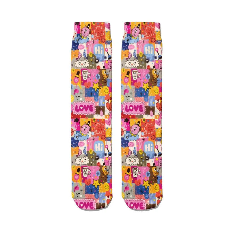 Cute Anime Cartoon Adventure Socks Yellow Street Role Playing Comics Qme style3 One Size China Mainland