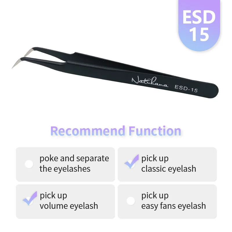 NATUHANA Anti-static Straight Eyelash Extension Tweezers Industrial