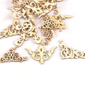 20Pcs 5cm Natural Wood Crafts Scrapbook DIY Book Corner Flower Lace Pattern Wooden Ornaments Handmade Album Corners m1835 Qme mix