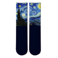 Retro Mona Lisa Sunflower Socks Men's Women Oil Painting Unisex Qme style1 One Size China Mainland