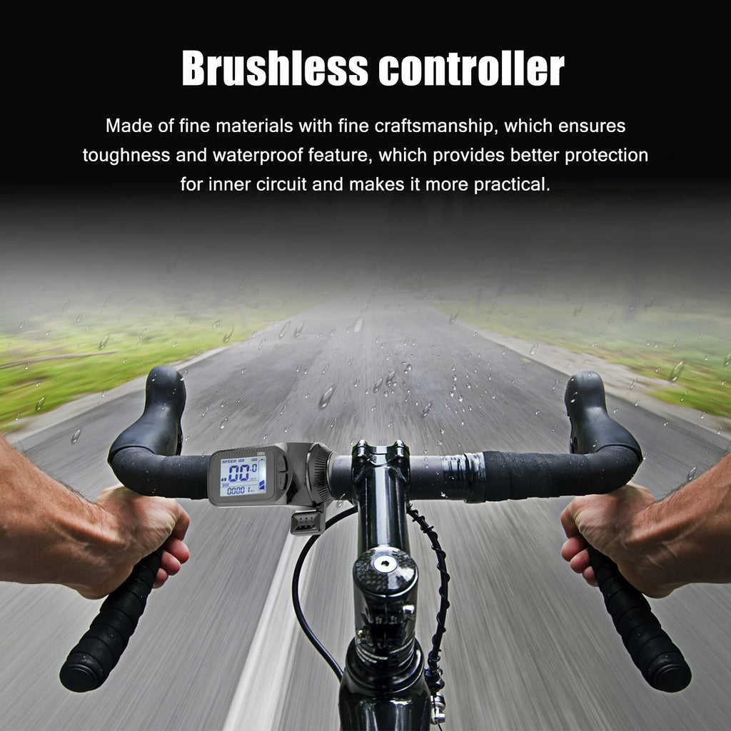 350W 24-48V/36-60V Motor Brushless Controller LCD Display Panel Thumb Throttle Electric Bicycle Scooter Brushless Controller Kit Qme