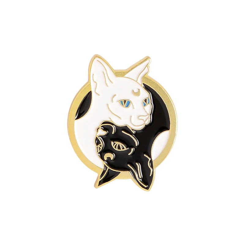 Witch Enamel Pins Collection Witch Hat and Cat Frog Pins Up Crescent Moon Black Gothic Lapel Pin Wiccan Brooches Witches Jewelry Qme style 1