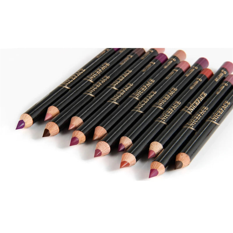 NICEFACE 12 Colors Matte Lip Pencils Nude Lipliner Pencil Waterproof Lipstick Pen Lip Liner Long Lasting Lips Makeup Cosmetics Qme