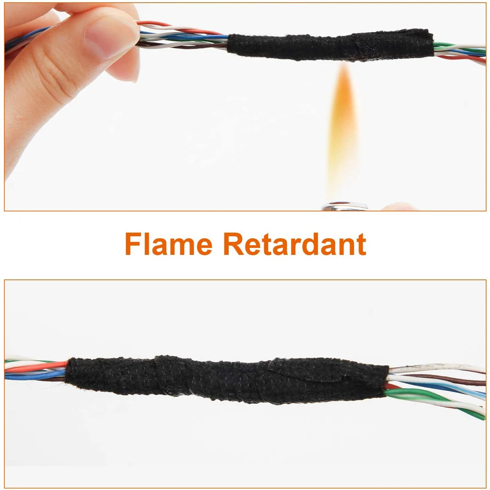 15/25M Wire Harness Automotive Cloth Tape Adhesive High Noise Resistance Heat Proof Fabric Electrical Tape for Wrapping Wiring Qme