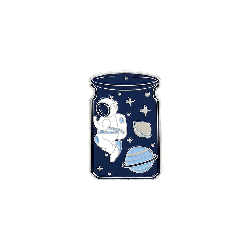 Cosmic Galaxy Astronaut Whale Enamel Lapel Pins Space Brooches Need My Space Badges Plante Pins Up Space Lover Jewelry Wholesale Qme silvery4