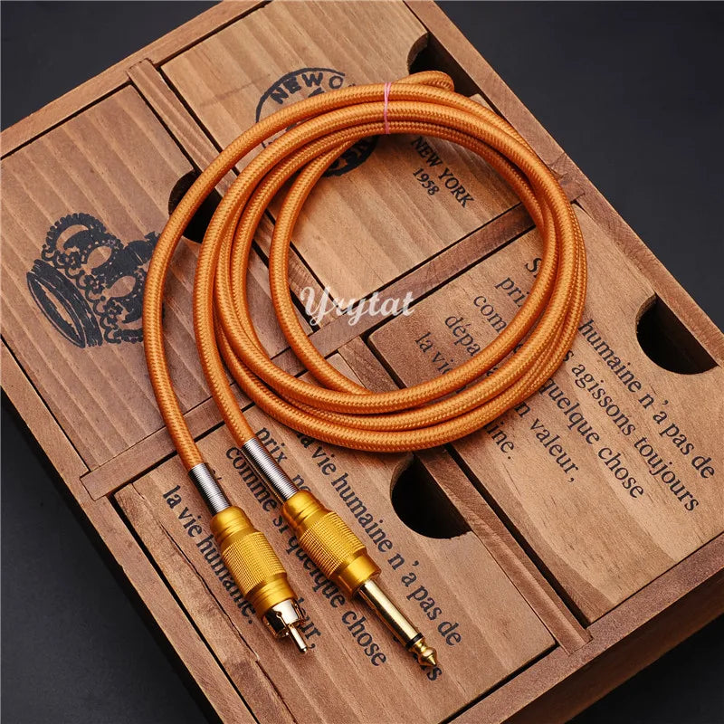 Tattoo Clip Cord RCA Power Cord 1.8M for Tattoo Machine Qme Orange