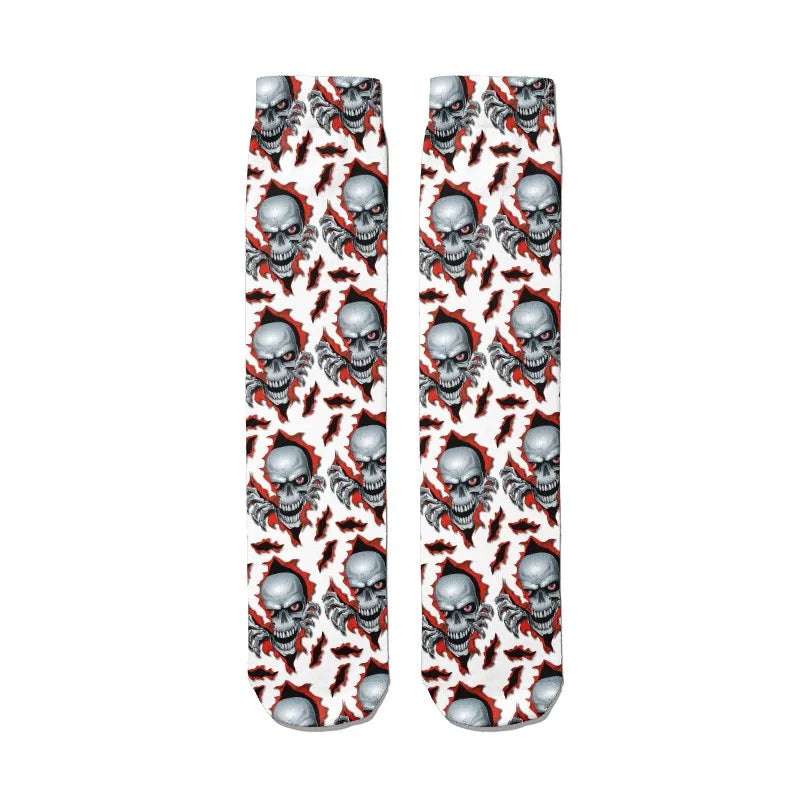 Fashion Women Men 3D Skeleton Skull Socks Streetwear Harajuku Qme style17