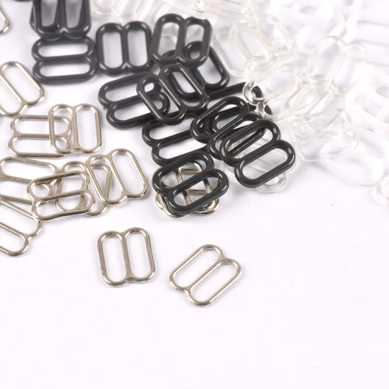 100pcs Black White Metal/plastic Belt Buckle Hair Jewelry Ribbon Adjuster DIY Accessories Wedding Card Buckles Home Decor c2407 Qme