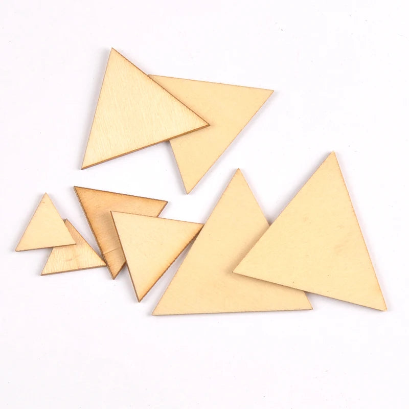 Mixed Three-cornered Wooden Scrapbooking Carft For Handmade Home Embellishments DIY Wood Circle Decoration 10-50mm m2200 Qme