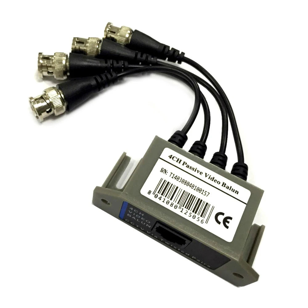 ESCAM 4CH HD Passive Video Balun Transceiver BNC To UTP RJ45 CCTV Via Twisted Pairs for AHD TVI CVI Camera DVR CCTV System Qme Silver