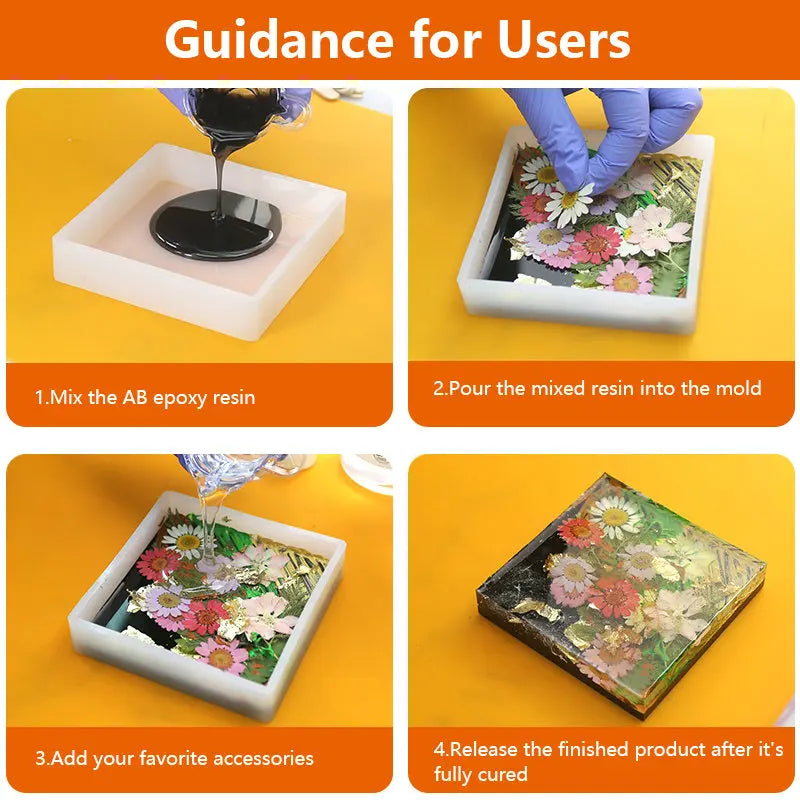 Epoxy Silicone Mold Set Jewelry Casting Mold Kit with Hand Drill, Glitter Sequins and Tools for Pendant Earring Keychain Making Qme