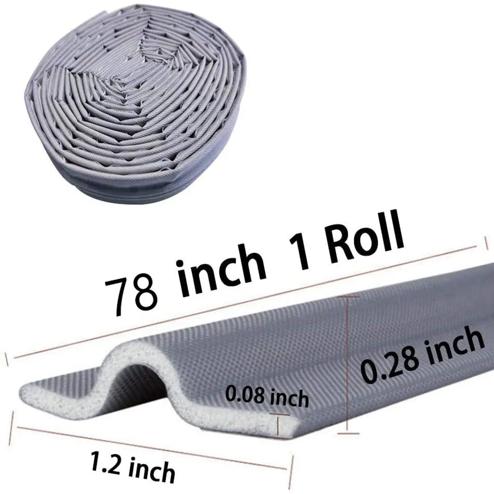 2M Wearable Sliding Window Weather Strip Soundproofing Foam Door Bottom Seal Tape Dustproof Self Adhesive Window Gap Hardware Qme