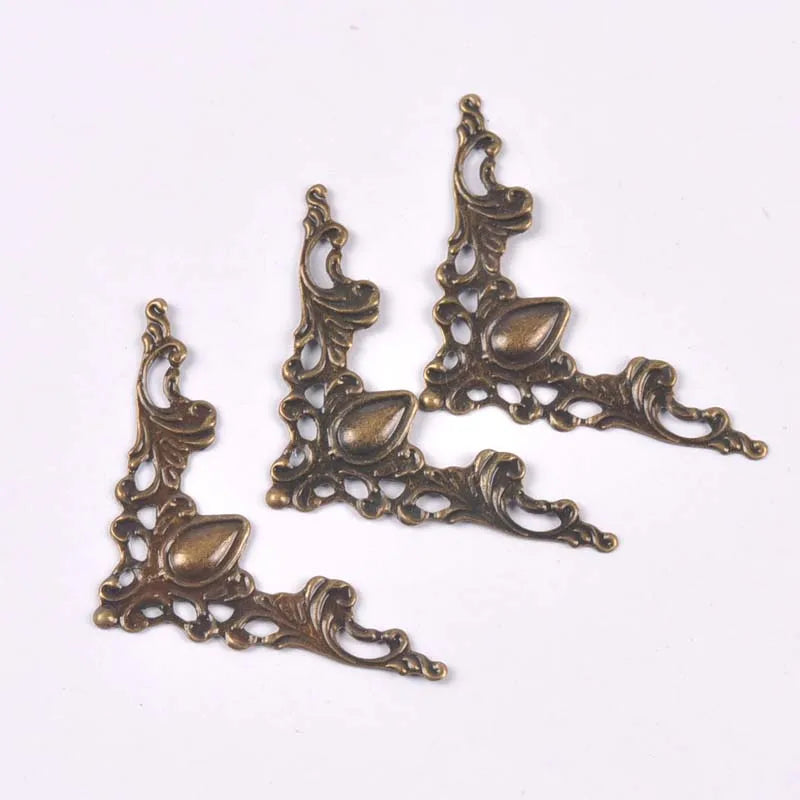 20pcs Silver/Golden/Bronze Metal Books Corners Protectors For Scrapbooking Accessories Photo Albums DIY Crafts Decor 40x40mm Qme Bronze