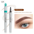 4 Points Eyebrow Tattoo Pen 5 Colors Liquid Brow Pencil Brown Microblading Ultra-Fine Eyebrow Pencil Waterproof Eyes Cosmetic Qme 03 red brown