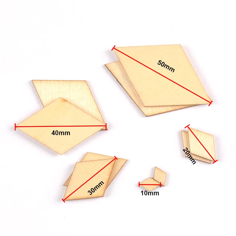 10-80mm Mix Parallelogram Wooden Scrapbooking Carft For Handmade Home Embellishments DIY Wood Circle Decoration 10-50mm M2199 Qme