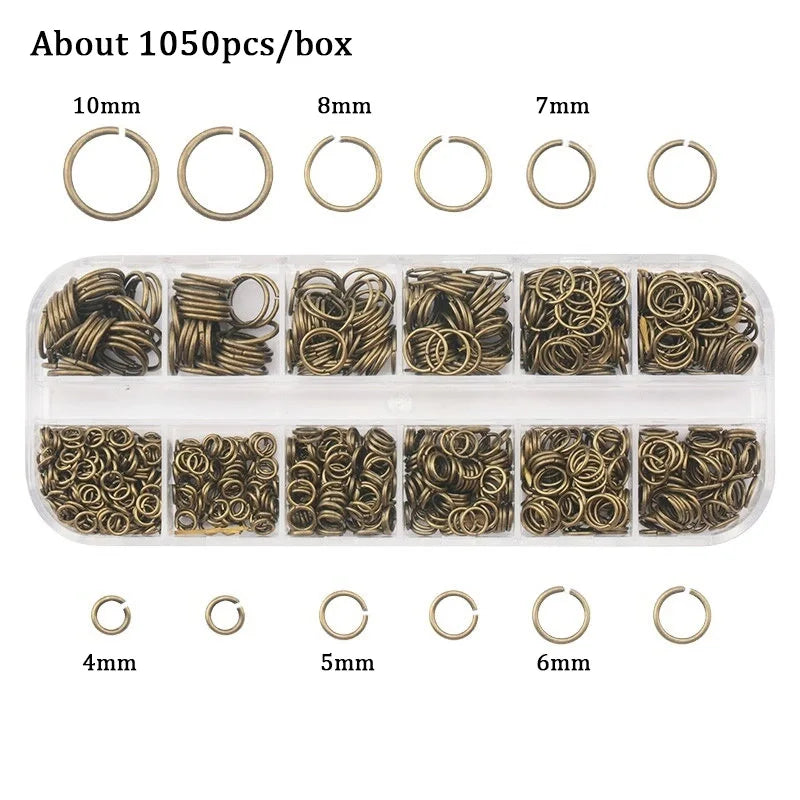 Jewelry Findings Set open jump rings Loose spacer beads Earring hooks Rubber Earring Backs for Jewelry Making DIY handicraft Qme 12