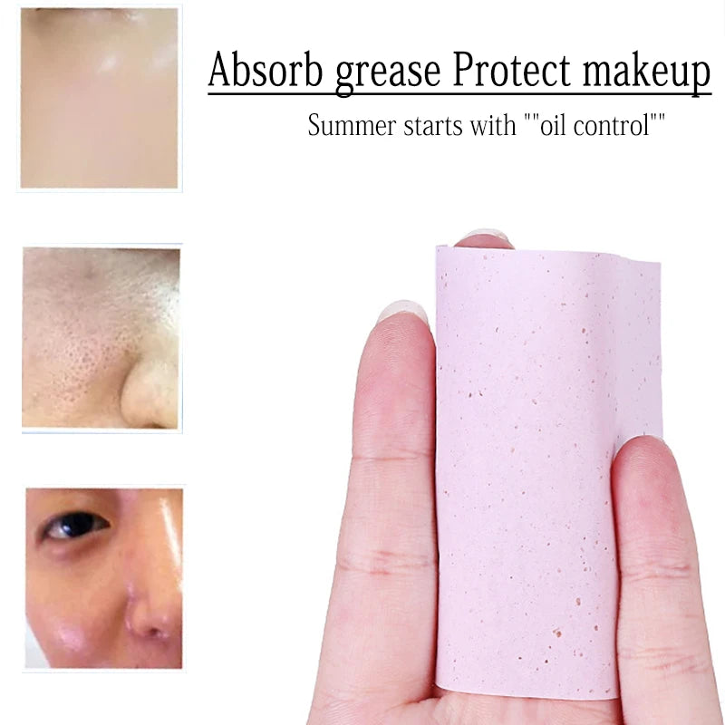 160Pcs Protable Facial Absorbent Paper Oil Control Wipes Green Tea Sheet Oily Face Blotting Matting Tissue Makeup Facial Clean Qme