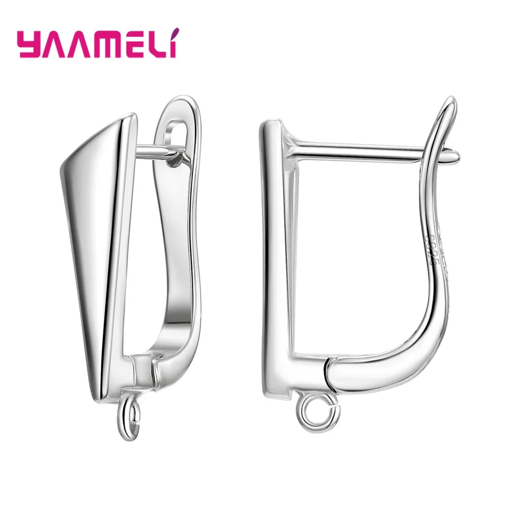 Real 100% S925 Sterling Silver Color Findings Earrings Leverback Earwire Fittings Components Accessories Handmade Supplies Qme Design 15