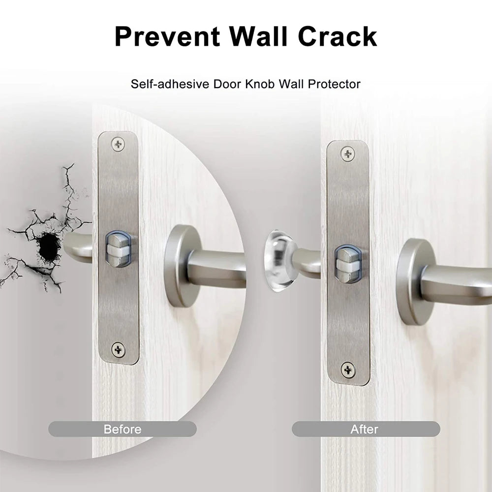 6 Pcs Door Stopper Wall Protection Round Soft Reusable Self Adhesive Door Handle Bumper Guard for Wall and Refrigerator Crash Qme