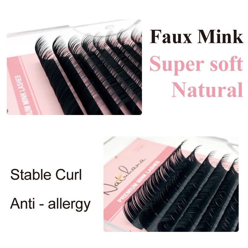 NATUHANA Mink Lashes Mix 8 16 Lines Handmade Korean Pbt Eyelash Qme