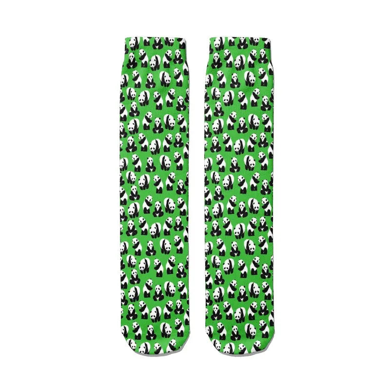 Funny Cute Printing Cartoons Panda Socks Unisex Animal Dog Cat Bear Qme style4 One Size China Mainland