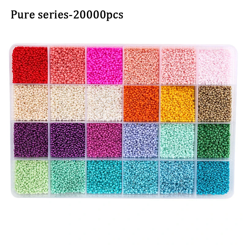 2mm Colored Seed Beads Kit Small Glass Beads Acrylic Letter Bead Set With Organizer Box For Jewelry Making Necklace Bracelet DIY Qme 2