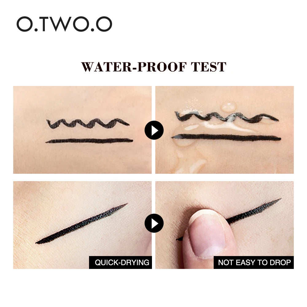 O TWO Eyeliner Stamp Pencil Waterproof Long-lasting Resistant Black Qme
