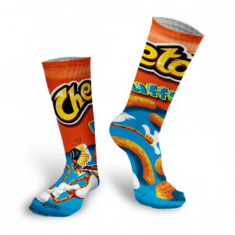 Funny 3D Printing Potato Chips Socks Female French Fries Packaging Qme style13 One Size China Mainland