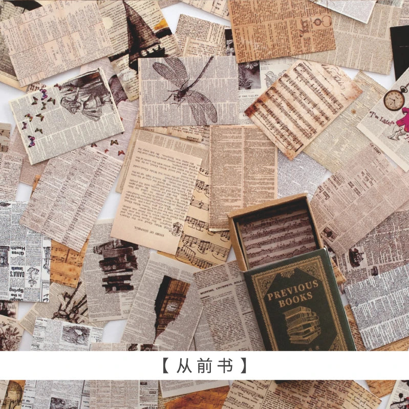 100pcs/Box Vintage Paper Kraft Cardstock Scrapbooking/Card Making/Journaling Project DIY Diary Decoration LOMO Card Van Gogh Qme Old book