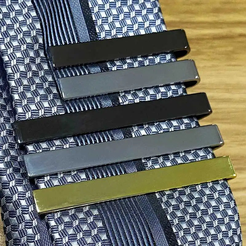 Tie Clip Fashion Ties Men Metal Tone Simple Bar Clasp Practical Qme