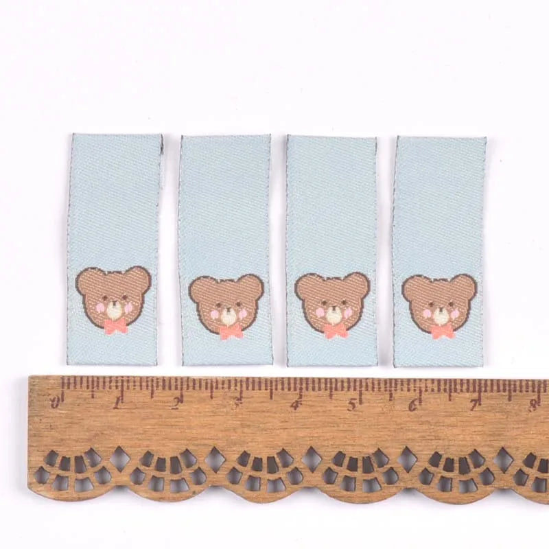 50Pcs Cat/Bear/Octopus/Frog/Duck Embroidery Washable Labels For Sewing Accessories Care Bags Clothes Tag Handmade Crafts c3161 Qme